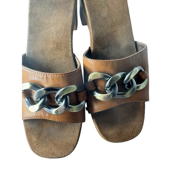 White Mountain Womens 90s Y2K Jem Block Heel Mules Slip On Sandals Leather - Picture 10 of 11